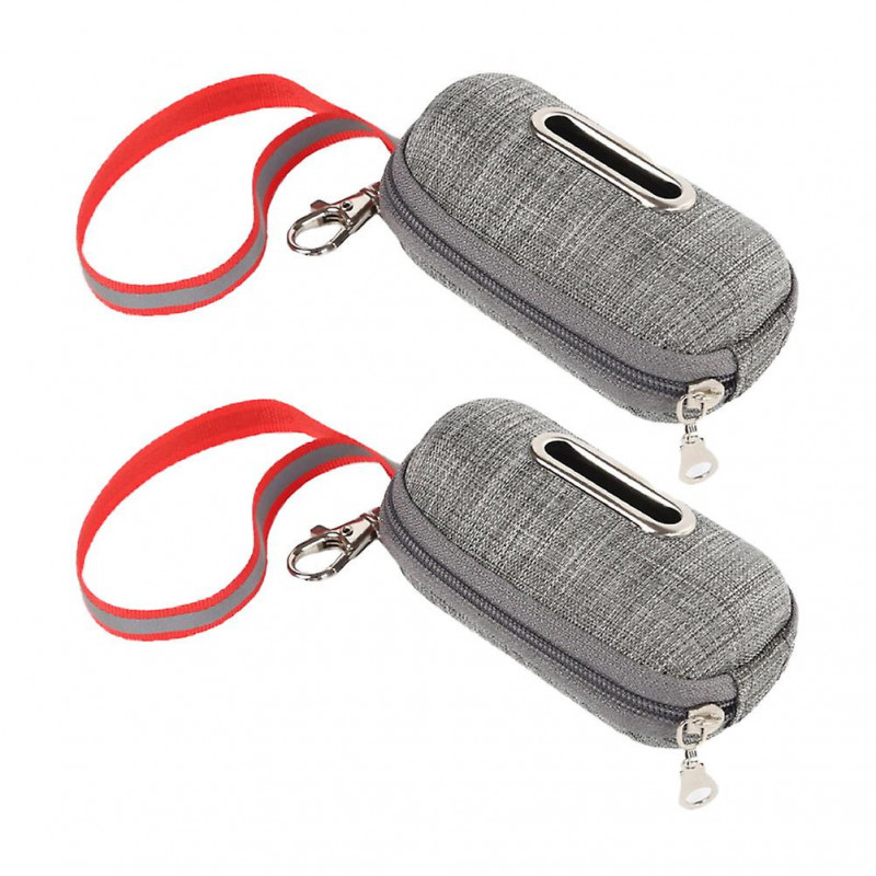 2PCS Pet Garbage Bag Dispensers Pet Rubbish Bag Storage Bags Pet Supplies (Grey)