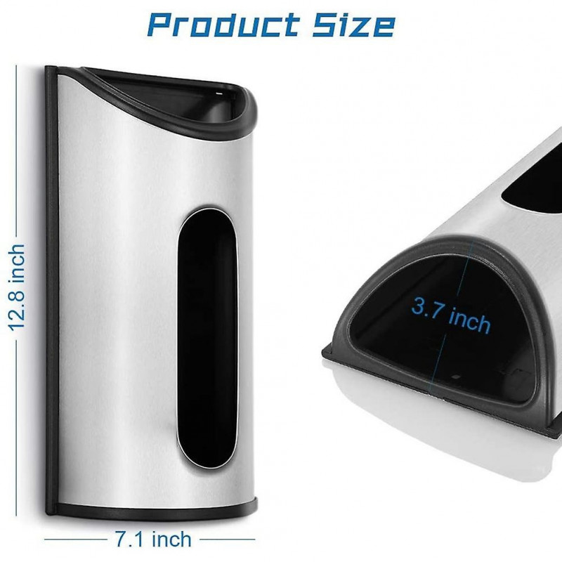 Stainless Steel Wall Mount Grocery Bag Dispenser, Plastic Bag Holder for Grocery Bags,Bag Holder fo