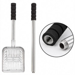 Pelle en métal avec pelle profonde et long manche Tamis antiadhésif amovible en acier inoxydable avec poignée [...]