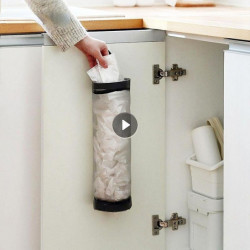 1pc Kitchen Grocery Bag Wall Mount Plastic Bag Holder Dispenser Hanging Storage Trash Garbage 1pc Kitchen Grocery Bag Wall Mount Plastic Bag Holder Dispenser Hanging Storage Trash Garbage