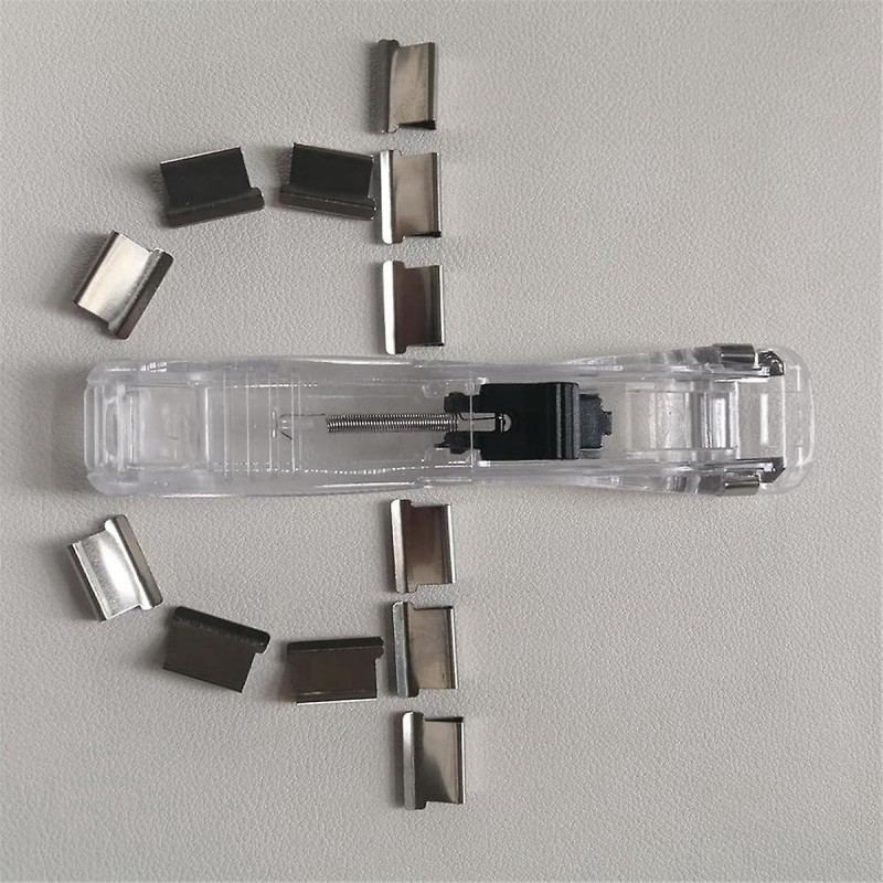 Handheld Paper Clip Dispenser, Portable Fast Paper Clipper with 50 Reusable Silver Metal Clips for Handheld Paper Clip Dispenser, Portable Fast Paper Clipper with 50 Reusable Silver Metal Clips for