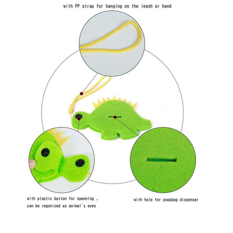 Pets Dogs Poop Waste Dispenser Box Poop Waste Disposal Bag Holder Green