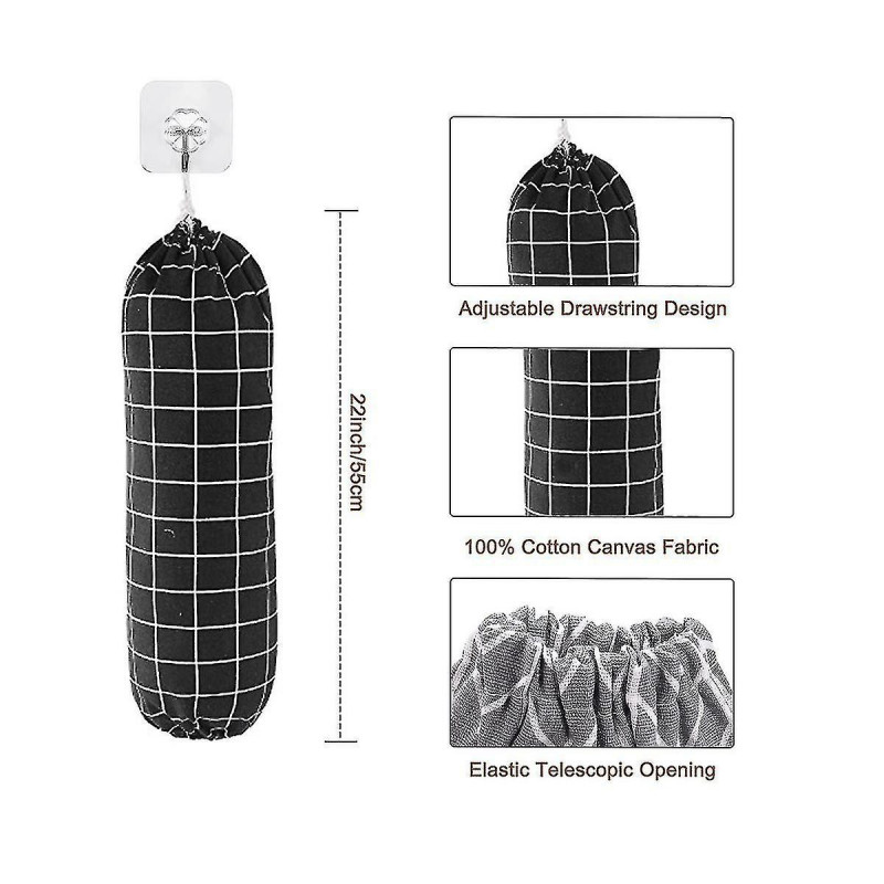 Plastic Bag Holder, Wall Mount Garbage Plastic Bag Organizer, Bag Storage Dispenser, Bag Holder For