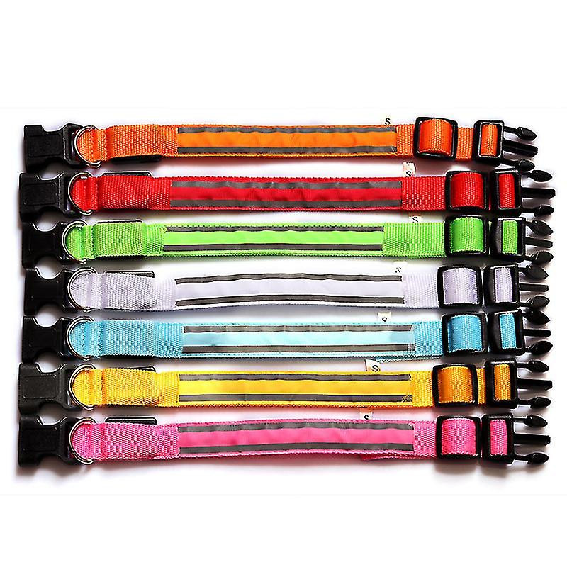 Pet Dog Supplies Lde Luminous Collar Rechargeable Outdoor Dog Walking Artifact With Reflection At Night, Pink @bugu