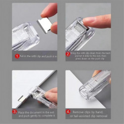 Handheld Paper Clip Dispenser, Portable Fast Paper Clipper with 50 Reusable Silver Metal Clips for Handheld Paper Clip Dispenser, Portable Fast Paper Clipper with 50 Reusable Silver Metal Clips for