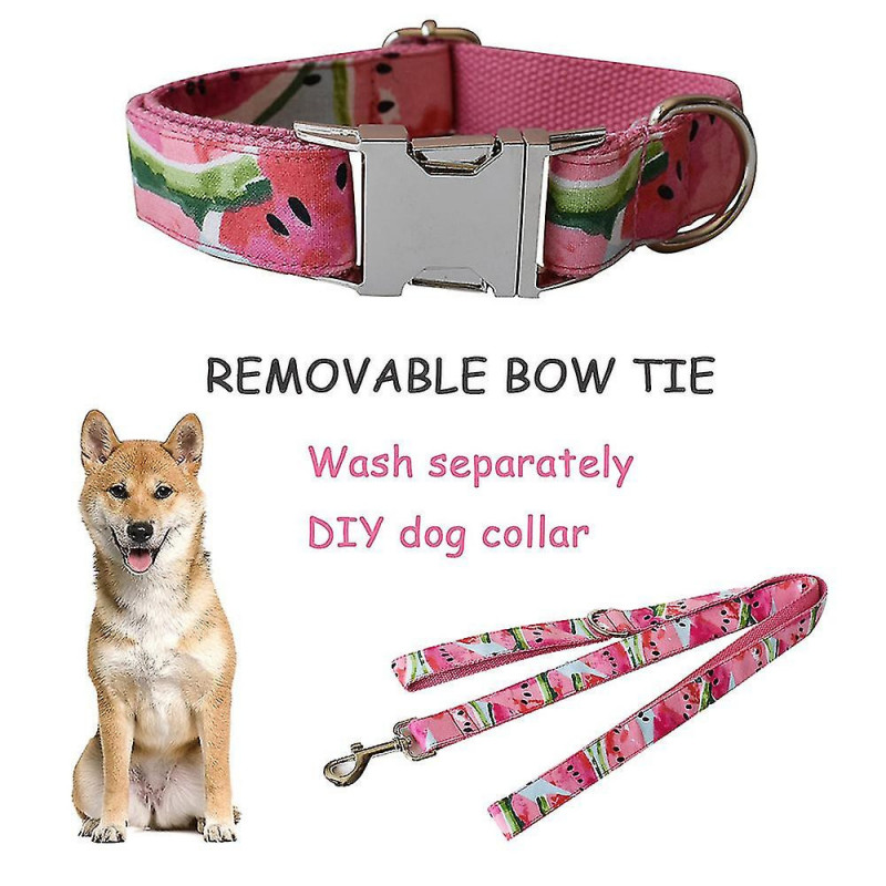 Watermelon Dog Collar Scarf Belt Set Suitable For Medium Size Girl Dog Cat Dog Outdoor Training Tw