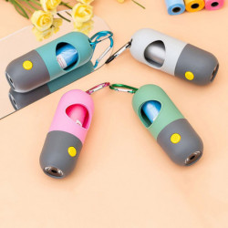 Pet Waste Disposal Bag Dispenser With Flashlight Clip For Dog Outdoor Playing Pet Waste Disposal Bag Dispenser With Flashlight Clip For Dog Outdoor Playing