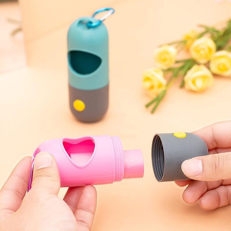 Pet Waste Disposal Bag Dispenser With Flashlight Clip For Dog Outdoor Playing