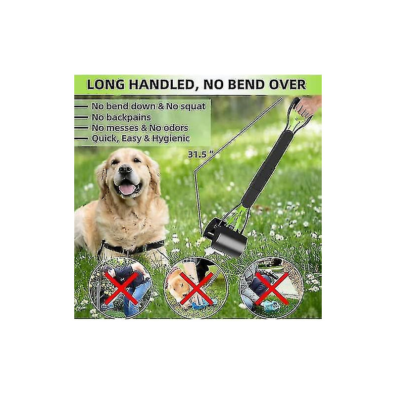 80 Cm Long Handle Walking Poo Remover Grabber Picker For Clean Up Medium And Large Dogs Animal Waste Or Garden Garbage