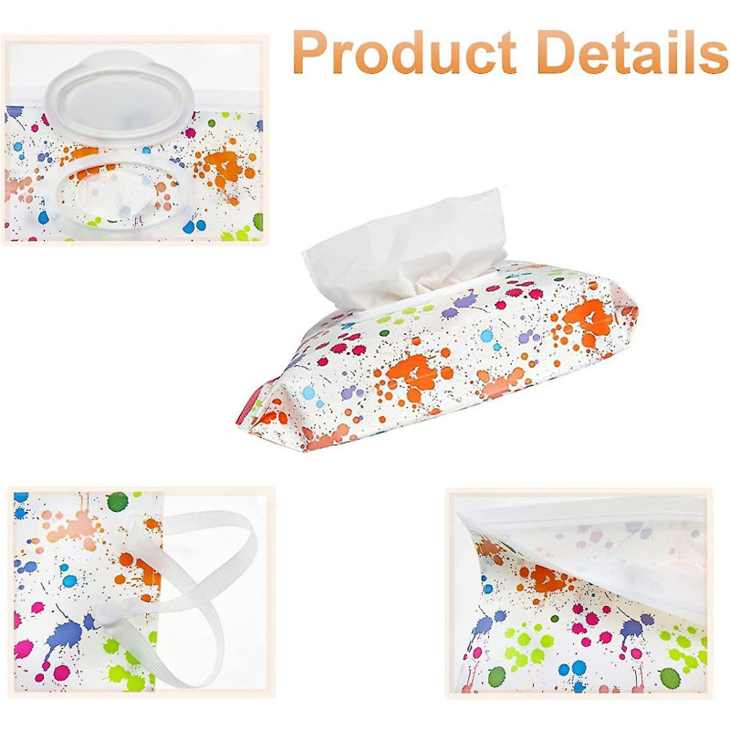 Travel Baby Portable Wipes Bag Dispenser (4 Patterns) 4 Pieces (3-c-vn)