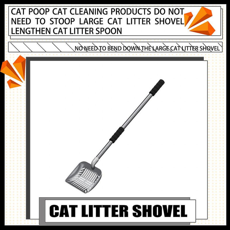 Pet Litter Scooper Manual Long Handle Scoop Sifting Cleaning Strainer