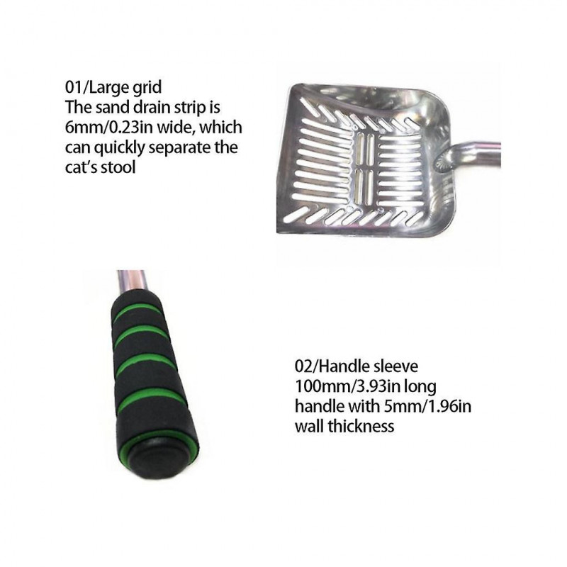 Pet Litter Scooper Manual Long Handle Scoop Sifting Cleaning Strainer
