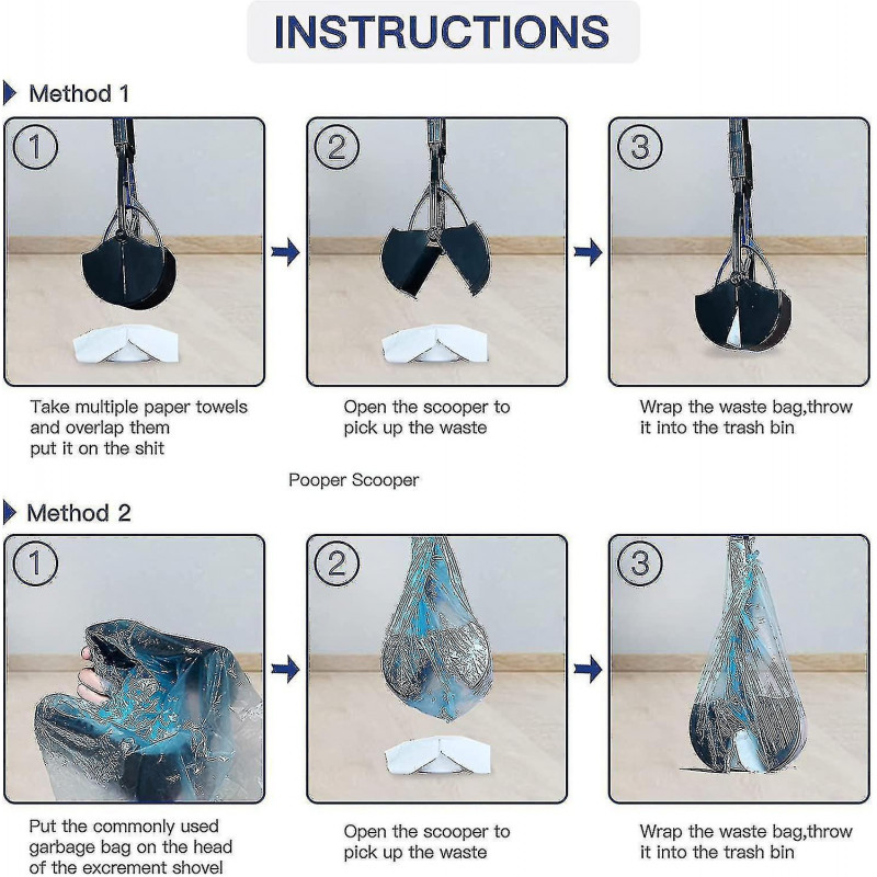 Long Handle Pet Pooper Scooper Chien Chat Ramasseur de déchets