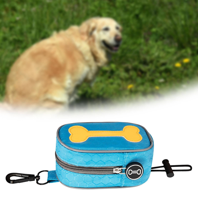 Dog Poop Bag Holder Doggy Waste Bag Dispenser For Travel Camping Walking Light Blue