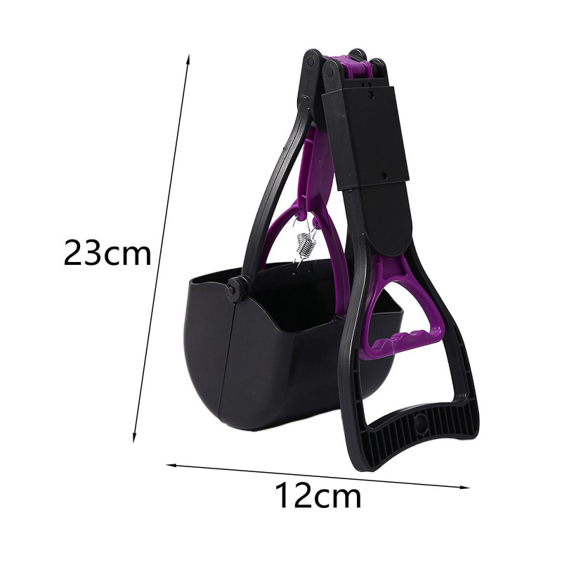 Foldable Dog Pooper Scooper For Large And Small Dogs Concrete Ground Surface Purple