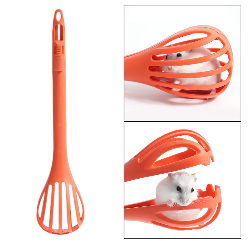 2pcs Hamster Clip Feeding Tool Hamster Scooper Catcher Grabber Orange And Green