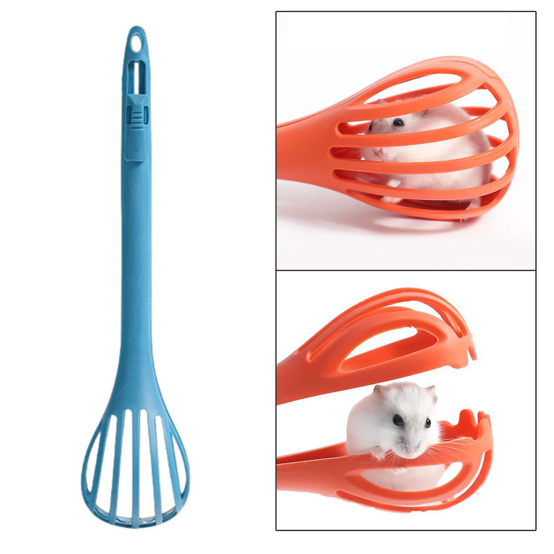 2pcs Hamster Clip Feeding Tool Hamster Scooper Catcher Grabber Blue And Green