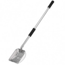 Pelle en métal avec pelle profonde et long manche Tamis antiadhésif amovible en acier inoxydable avec mousse G