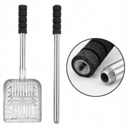 Pelle en métal avec pelle profonde et long manche Tamis antiadhésif amovible en acier inoxydable avec mousse G