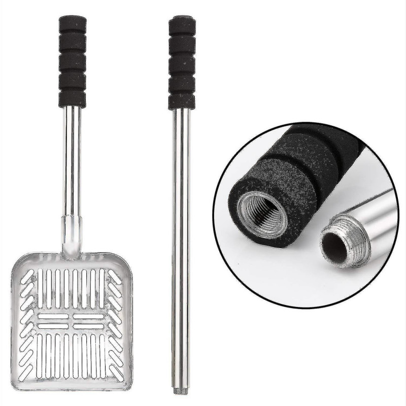 Pelle en métal avec pelle profonde et long manche Tamis antiadhésif amovible en acier inoxydable avec mousse G