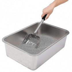 Pelle en métal avec pelle profonde et long manche Tamis antiadhésif amovible en acier inoxydable avec mousse G