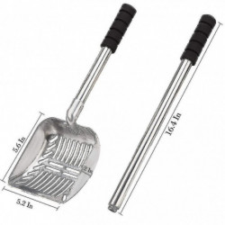 Pelle en métal avec pelle profonde et long manche Tamis antiadhésif amovible en acier inoxydable avec mousse G