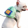 Dog Backpack Harness With Leash,pet Puppy Backpacks Dog Poop Bag Dispenser,adjustable Pets Self Carrier Bag Blue