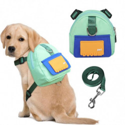 Dog Backpack Harness With Leash,pet Puppy Backpacks Dog Poop Bag Dispenser,adjustable Pets Self Carrier Bag Blue Dog Backpack Harness With Leash,pet Puppy Backpacks Dog Poop Bag Dispenser,adjustable Pets Self Carrier Bag Blue