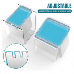 Zip lock Bag Holder, Universal Baggie Holder Rack Acrylic Food Storage Bag Holders, Make Filling Easy and No Food Spills Zip lock Bag Holder, Universal Baggie Holder Rack Acrylic Food Storage Bag Holders, Make Filling Easy and No Food Spills