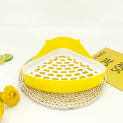 Small Animal Litter Tray Plastic Triangular Corner Litter Pan With Grate Small Animal Litter Tray Plastic Triangular Corner Litter Pan With Grate