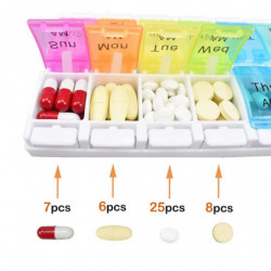 Pill Dispenser Storage Box Colorful