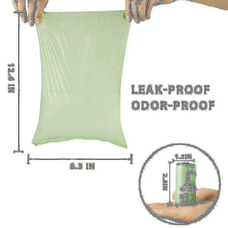 Sacs de crottes de chien avec recharge étanche de déchets compostables non parfumés pour chiots pour chiens 1440