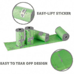 Sacs de crottes de chien avec recharge étanche de déchets compostables non parfumés pour chiots pour chiens 1440