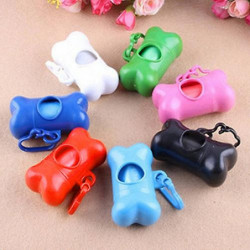 Cute Dog Puppy Pet Bone Shape Poop Waste Bags Clip Dispenser with 1Roll Bag Cute Dog Puppy Pet Bone Shape Poop Waste Bags Clip Dispenser with 1Roll Bag