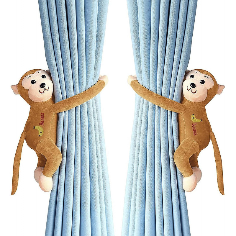 2 Packs Cartoon Monkey Tortoise Curtain Tiebacks Hook And Loop Window Decorative Curtain Rope Holdback Holder Cute [...]