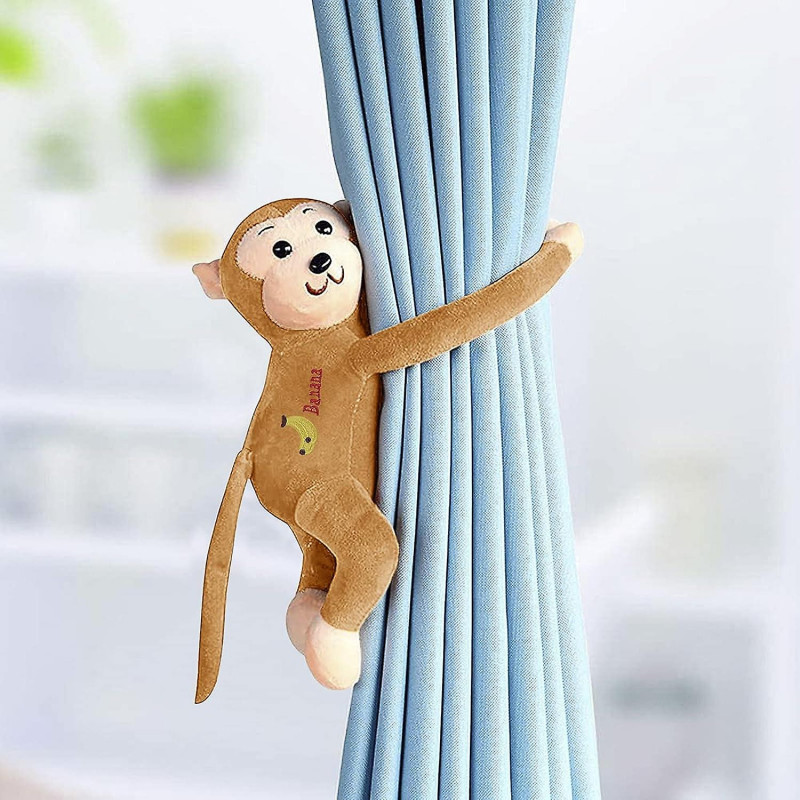 2 Packs Cartoon Monkey Tortoise Curtain Tiebacks Hook And Loop Window Decorative Curtain Rope Holdback Holder Cute [...]