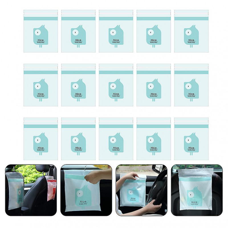 15pcs Self-adhesive Garbage Bag Practical Plastic Litter Bag Car Litter Pouch