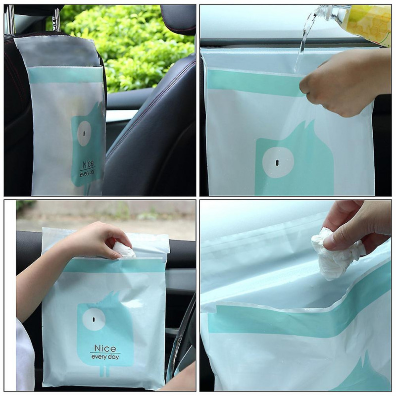 15pcs Self-adhesive Garbage Bag Practical Plastic Litter Bag Car Litter Pouch