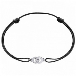 Collier de menottes en argent sur cordon