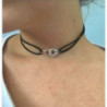 Collier de menottes en argent sur cordon