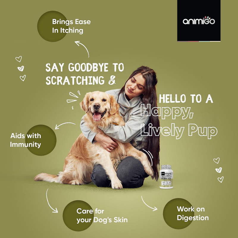 Allergy Aid For Dogs -120 Comprimés contre les allergies aux chiens - Soulage les démangeaisons et la peau [...]