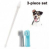 Dog Dental Care Brosse à dents pour chien Long Handled Dual Head Finger Kit