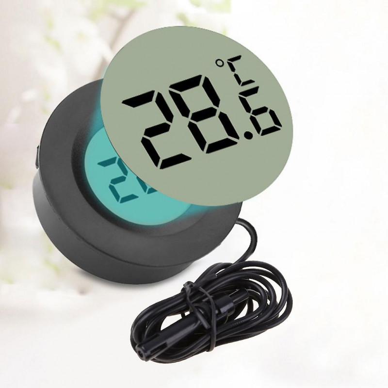 Digital Lcd Monitor Round Humidity Temperature Gauge For Reptile Incubator