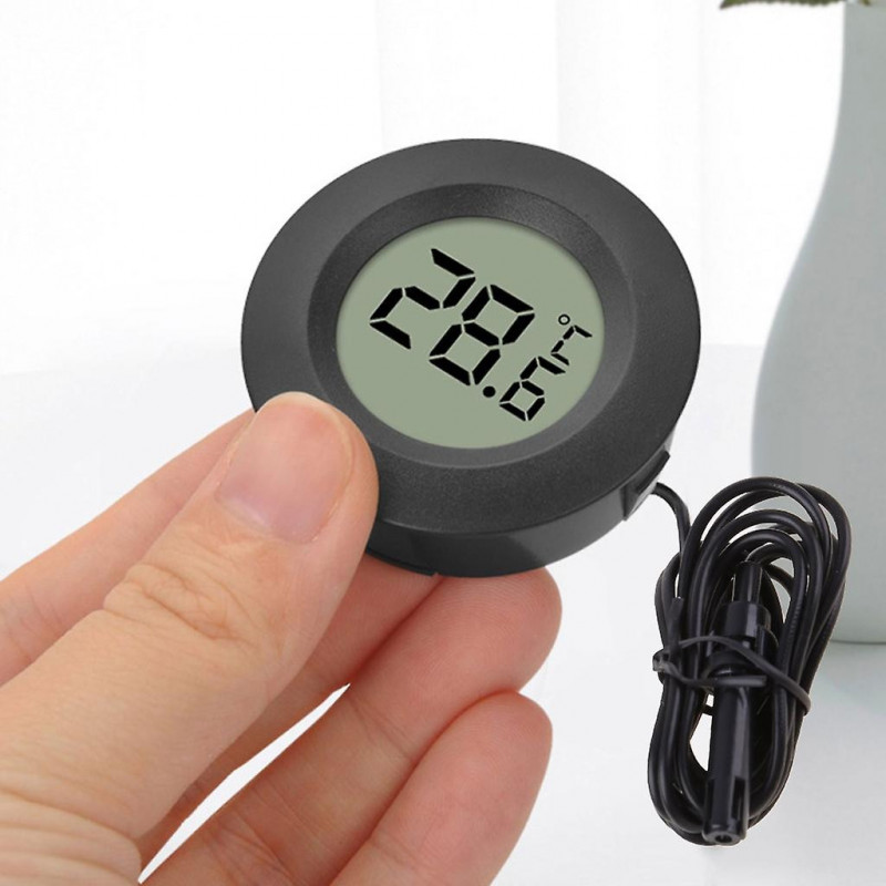 Digital Lcd Monitor Round Humidity Temperature Gauge For Reptile Incubator