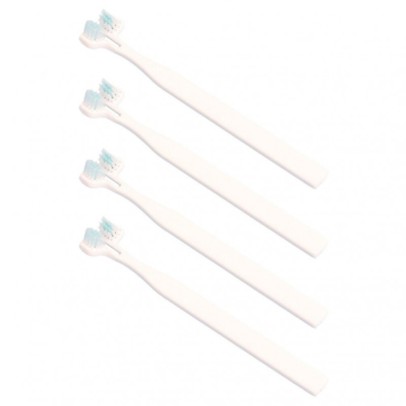 4pcs Dog Toothbrush Supple Bristles Tooth Brush For Pets Plastic Pet Toothbrush Pet Supplies
