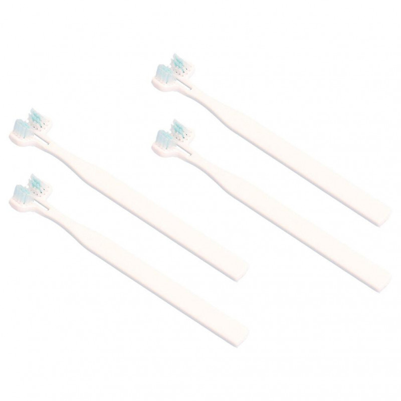 4pcs Dog Toothbrush Supple Bristles Tooth Brush For Pets Plastic Pet Toothbrush Pet Supplies