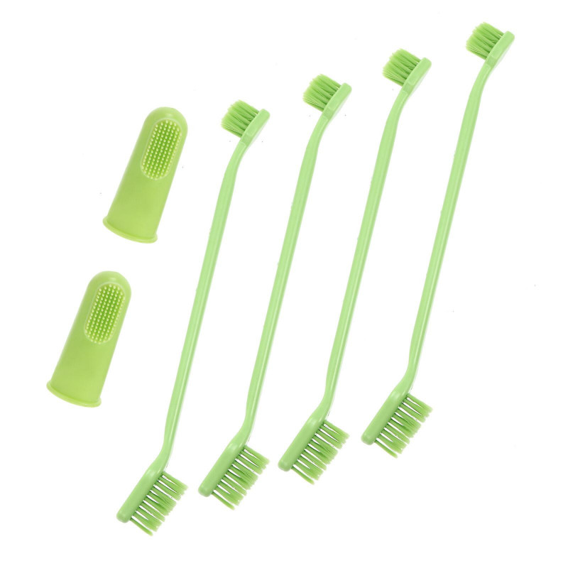 1 Set Dog Pp Toothbrushes Pet Double-head Toothbrush Cat Personal Care Tool
