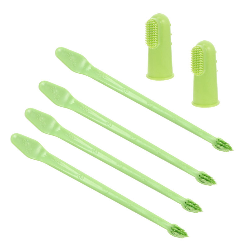 1 Set Dog Pp Toothbrushes Pet Double-head Toothbrush Cat Personal Care Tool