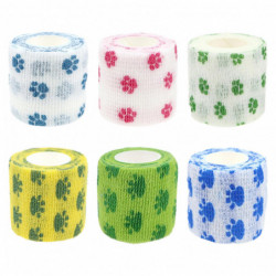 6roll Vet Wrap pour chiens Chats Tissu extensible Bandages cohésifs Auto-adhésif