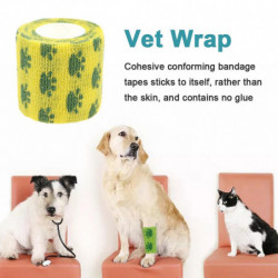 6roll Vet Wrap pour chiens Chats Tissu extensible Bandages cohésifs Auto-adhésif